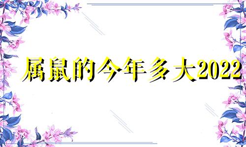 属鼠的今年多大2022 属鼠的今年多大2020年运势