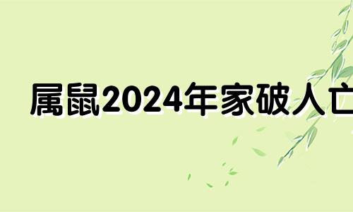 属鼠2024年家破人亡 1984年属鼠人最难熬年龄