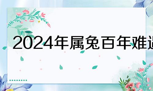 2024年属兔百年难遇 属兔人2024年运势及财运