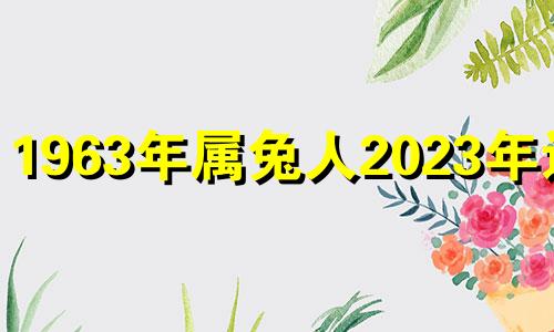 1963年属兔人2023年运势 1963年兔在2021年运势