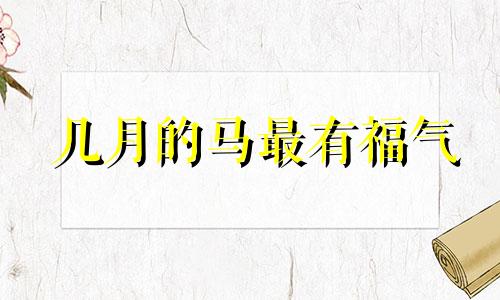 几月的马最有福气 属马的人几月命苦