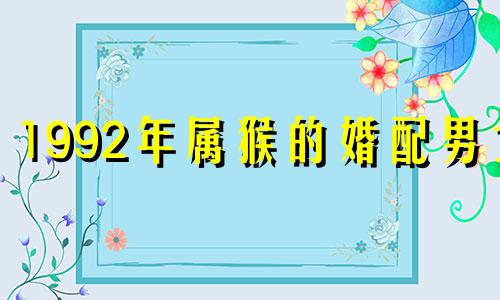 1992年属猴的婚配男士 1992年属猴的最佳婚配属相