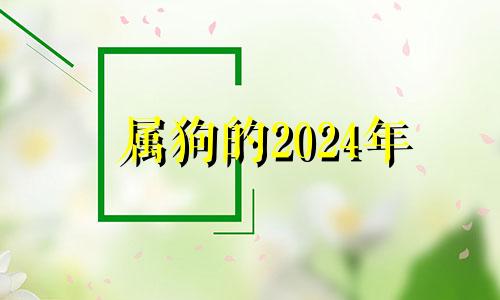 属狗的2024年 属狗2024年属狗每月运势和运