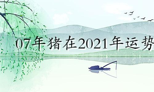 07年猪在2021年运势 07年的猪2020年的运势