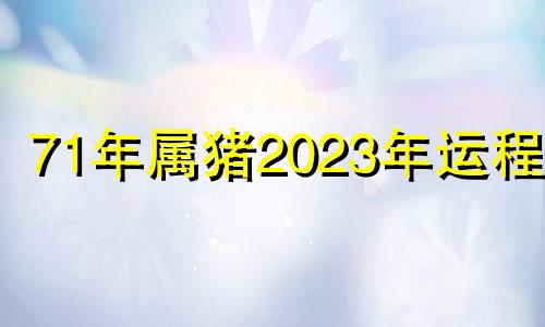 71年属猪2023年运程女 71年属猪2023年运势及运程每月运程女