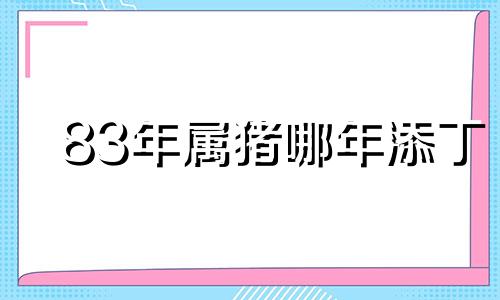 83年属猪哪年添丁 83年属猪的什么时候稳定