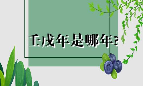 壬戌年是哪年? 壬戌年是什么年份