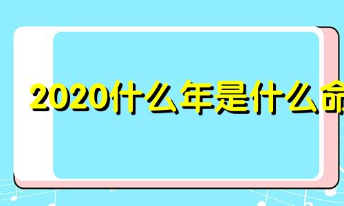 2020什么年是什么命 2020年到底是什么命