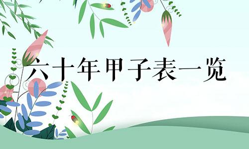 六十年甲子表一览 甲午年是第几年