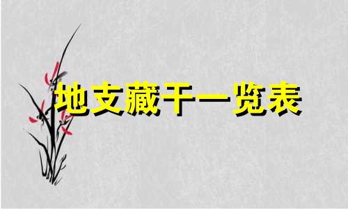 地支藏干一览表 地支藏干的作用大不大