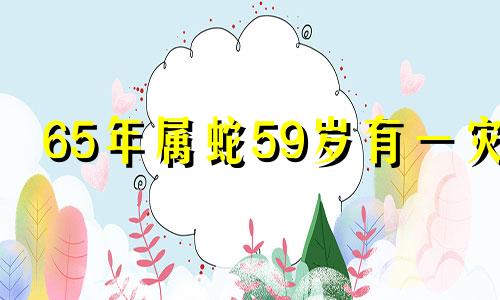 65年属蛇59岁有一灾