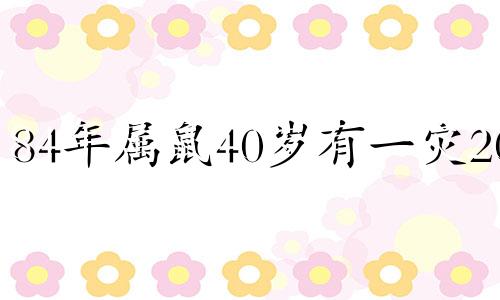 84年属鼠40岁有一灾2023 84年属鼠40岁有一灾2024