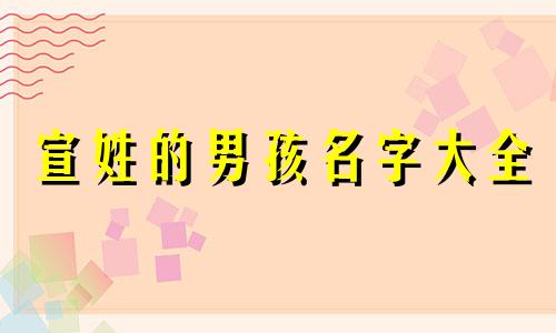 宣姓的男孩名字大全 宣姓取什么名字好