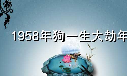 1958年狗一生大劫年 2021年属狗1958