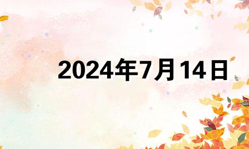 2024年7月14日 2024年7月14日农历