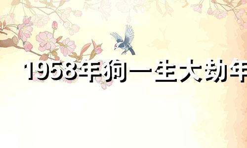 1958年狗一生大劫年 58年的狗最高寿命多少岁