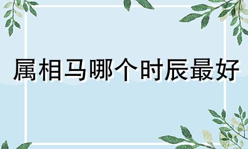 属相马哪个时辰最好 马哪个时辰出生最好命